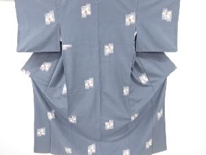 アンティーク　枝花模様織り出し手織り紬着物